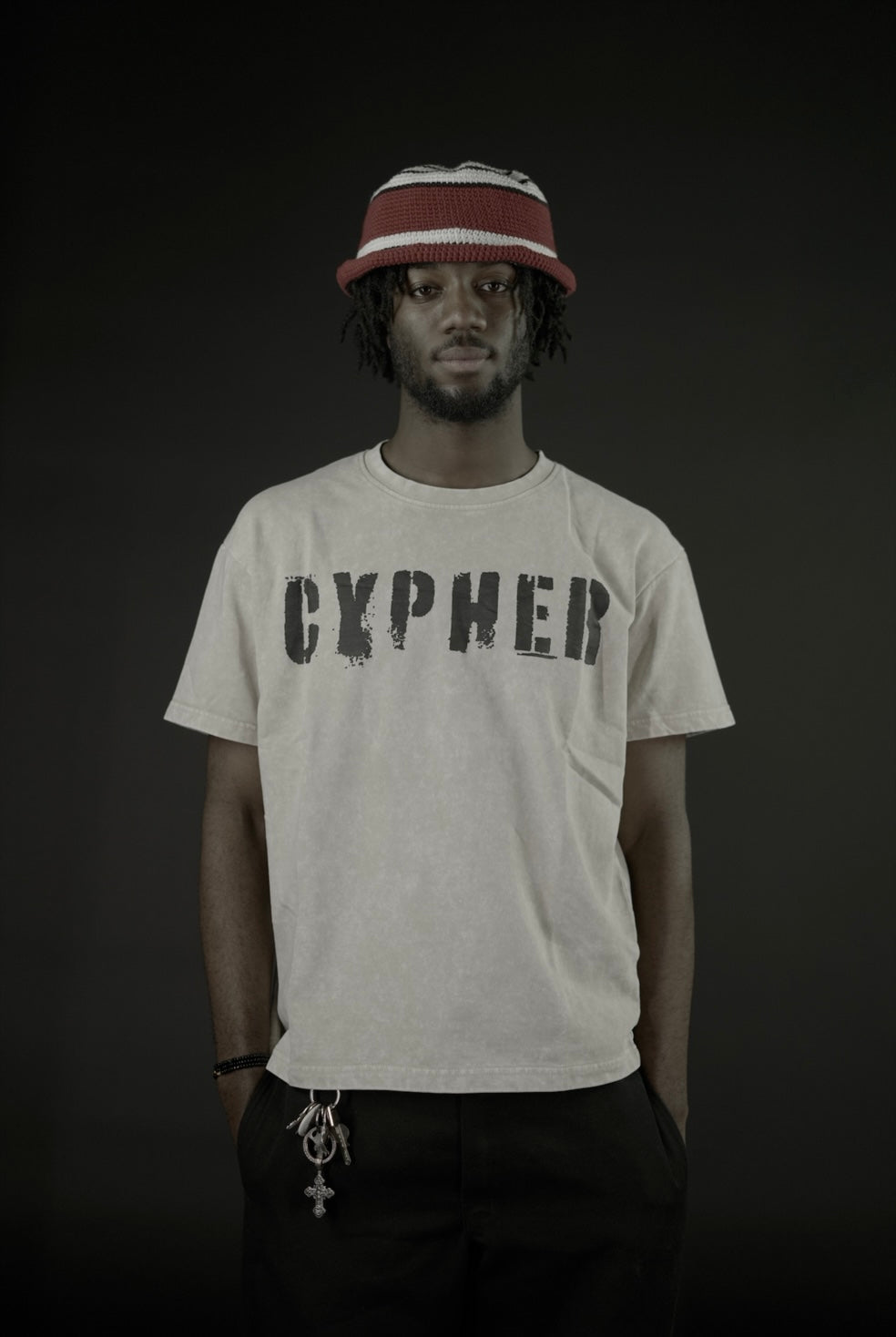 ACID WASHED T-SHIRT CREAM